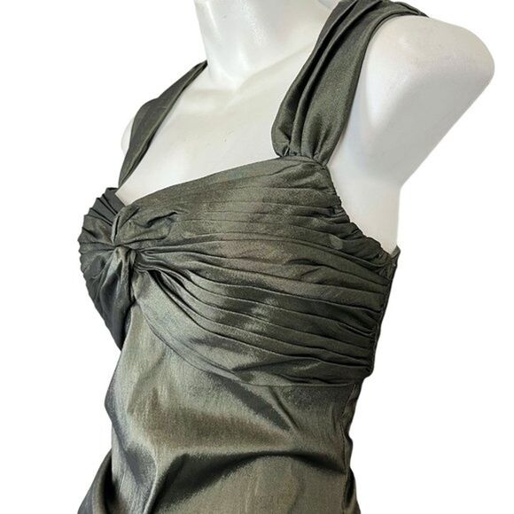 Cachet Womens Green Lined Babydoll Ruched Whimsigoth Sleeveless Party Dress 8 - Picture 8 of 16